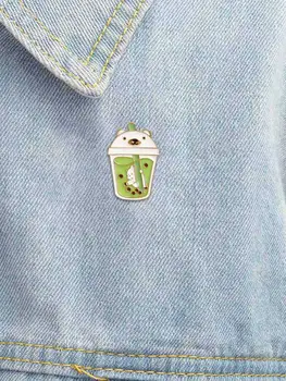 

Cartoon Milk Tea Cup Enamel Pin Exquisite Badge Cute Bubble Tea Cup Collar Brooches For Women Kids Asian Pop Culture Jewelry