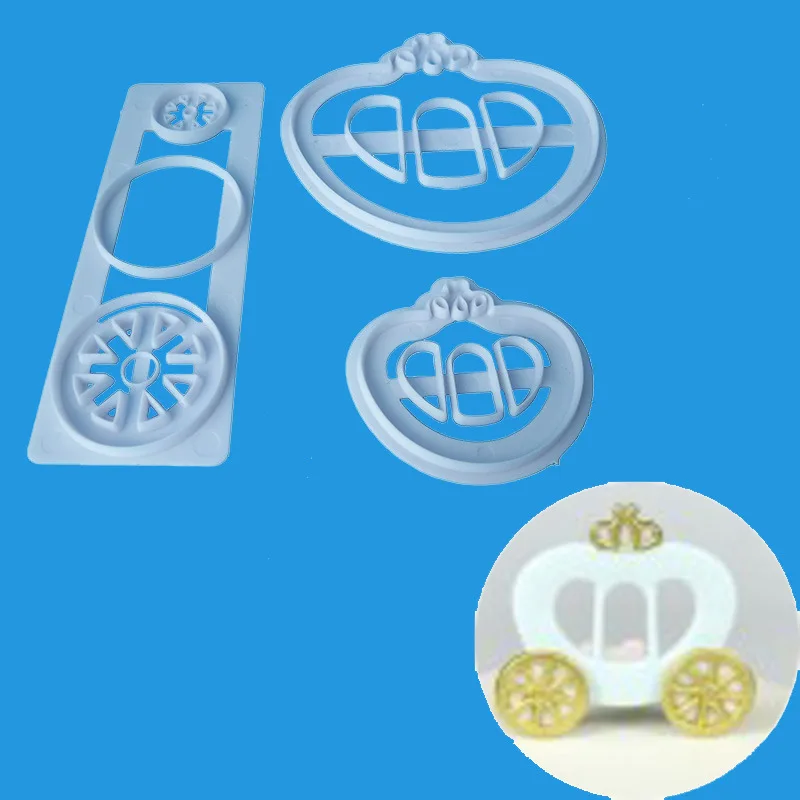 3Pcs Princess And Carriage Cookie Cutting Mold Pumpkin Shape Biscuit Mold Baking Cutter Fondant Party Mould Cake Decorating Tool5