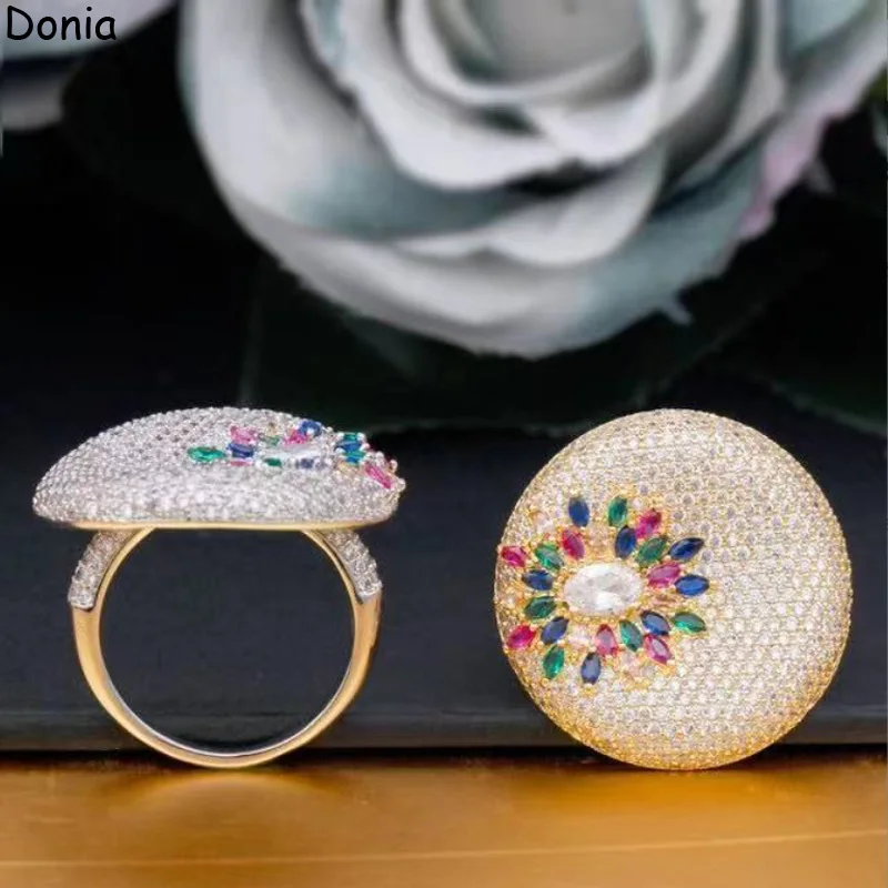 Donia jewelry European and American fashion ghost copper micro-encrusted zircon ring creative luxury ring