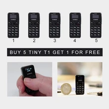 Мини-телефон Zanco T1 5 шт. 2G Самый маленький в мире телефон Zanco Tiny T1(подарок при каждой покупке) Купи 5, получи 1 бесплатно