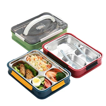 

Eco Friendly Multifunctional Lunch Box 304 Stainless Steel Bento Box with Free Tableware Outdoor Portable Food Container