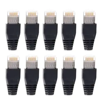 

Chenyang 10pcs RJ45 RJ-45 8P8C Network CAT CAT5E Modular UTP STP Plug Metal Shield Adapter Connector