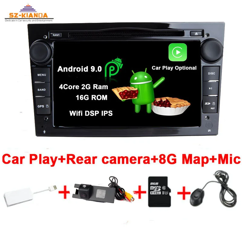 Car Play 4 Core Car Play Android 9.0 CAR GPS for Opel Vauxhall Astra H G J Vectra Antara Zafira Corsa Vivaro Meriva Wifi Bluetooth Radio Stereo - Цвет: Car Play 4 Core