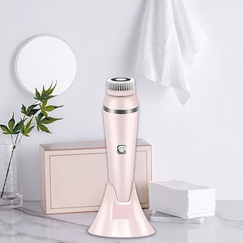 

High Frequency Silicone Facial Cleansing Brush Blackhead Removal Acne Pore Cleanser Machine Peeling Face Washing Brush Device