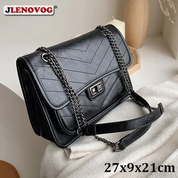 

2020 Female Medium Messenger Bag Ladies PU Leather Convertible Chain Shoulder Bags Luxury Handbag Purse for Women Black Wine Red