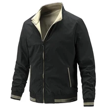 

Jacket Men Fashion Two Sides Jackets Coats Spring Autumn Solid Jacket Coat Male Outwear Windbreaker High Quality