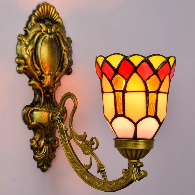 

restoring ancient ways American pastoral bedside wall lamp corridor rural single head coloured glaze wall lamp