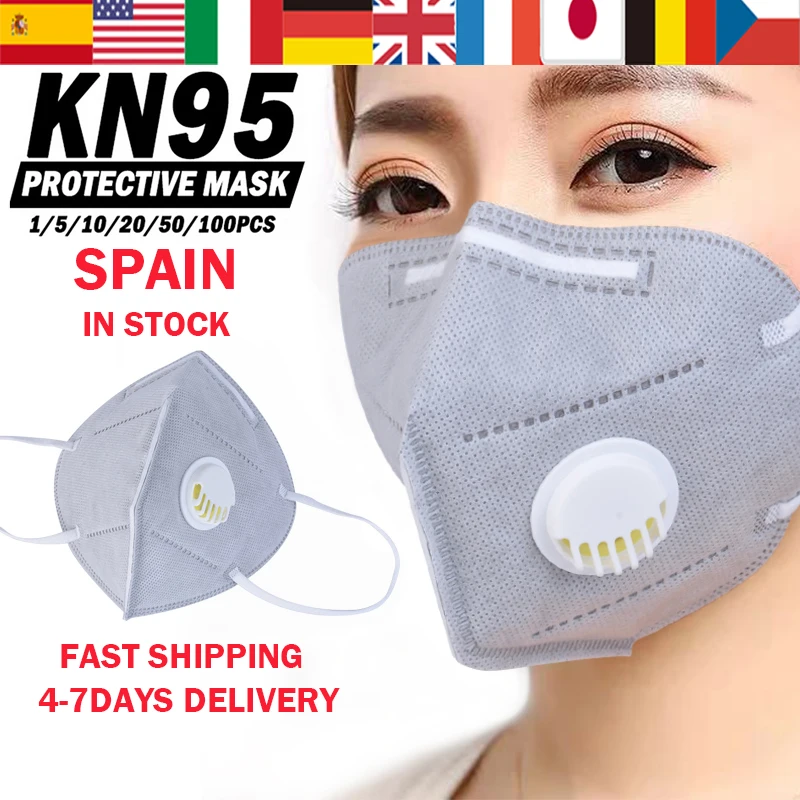 

Reusable KN95 Mask Anti Pollution Dust Respirator Valved Mouth Muffle Face Mask Protection 95% Filtration Protective Mask