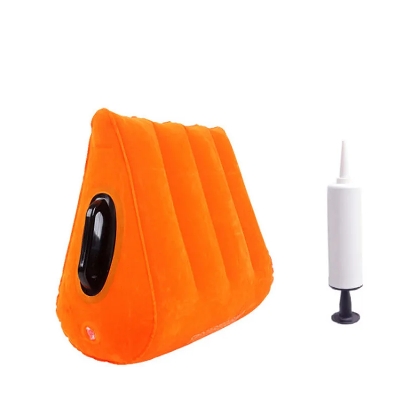 With Inflator pump Желтая надувная подушка помощь клиновидная подушка ПВХ Флокирование Для Взрослых любовное положение Подушка многофункциональная для влюбленных с подлокотником - Цвет: With Inflator pump