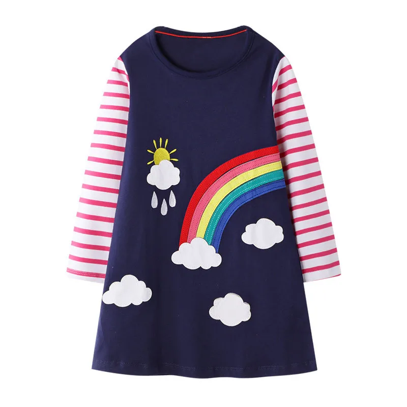 

VIDMID Kids Dresses for Girls Long Sleeve Cotton Princess Dresses 2-7 years Children kids Clothes Baby Girls casual Dresses