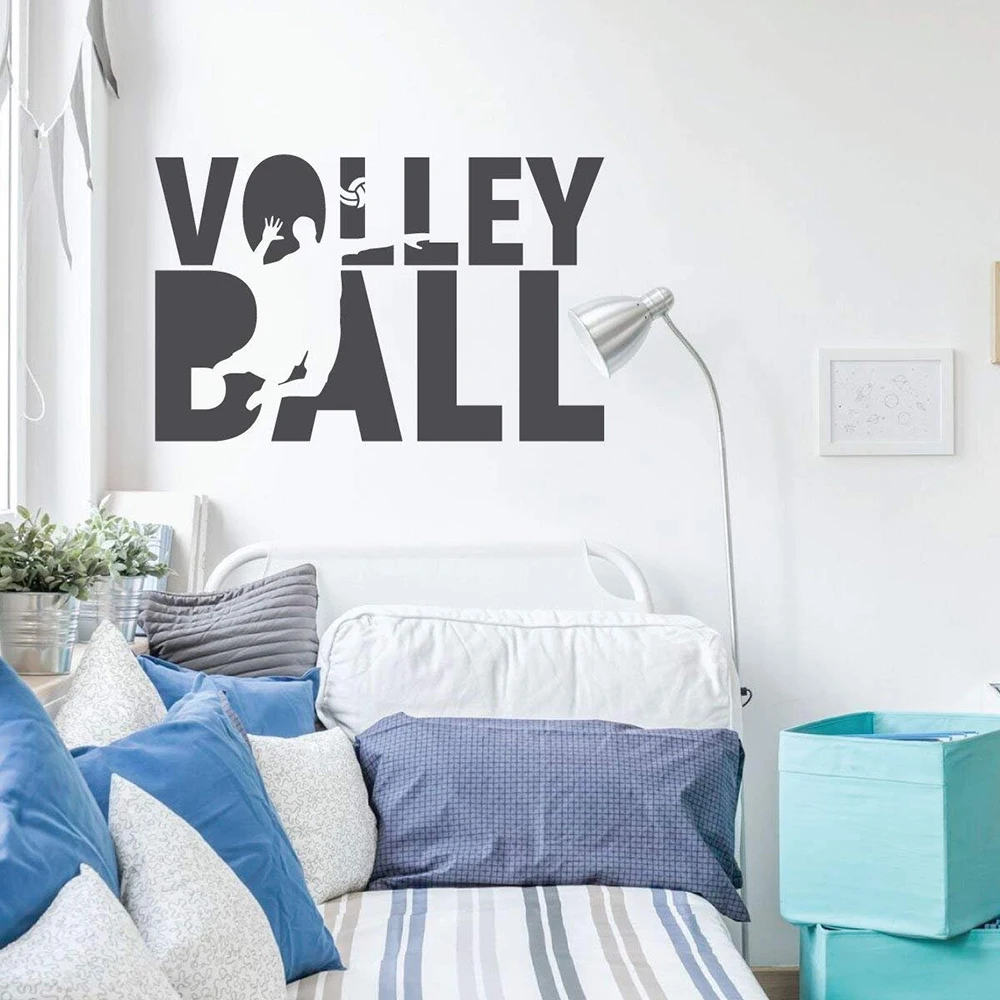 Volleyball Wall Sticker Player Silhouette Vinyl Art Decal For Bedroom or Playroom Decorations Accessories X722 | Дом и сад