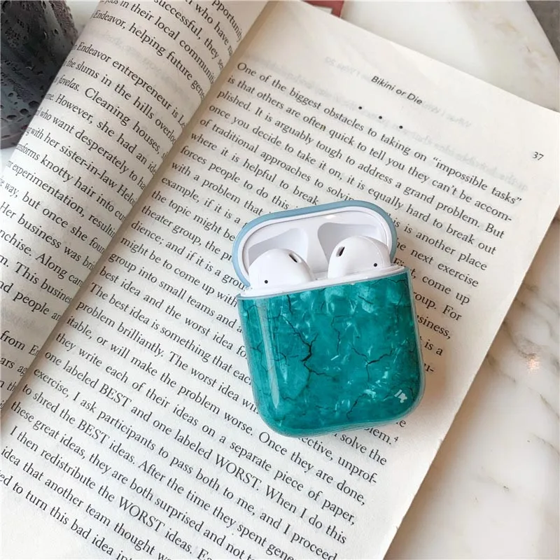 Роскошный Мраморный чехол для Airpods, Милые силиконовые bluetooth-наушники для Airpod 2, чехол, чехол для наушников, сумка для зарядки, чехол для air pods - Цвет: style 7