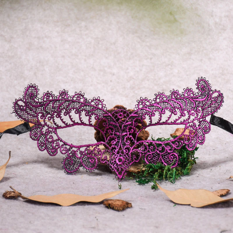 wine red Сексуальная кружевная полая маска женщина-кошка косплей глаз ажурная маска карнавальный мяч лицо Хэллоуин Маскарадная маска для вечеринки реквизит горячая распродажа - Цвет: wine red