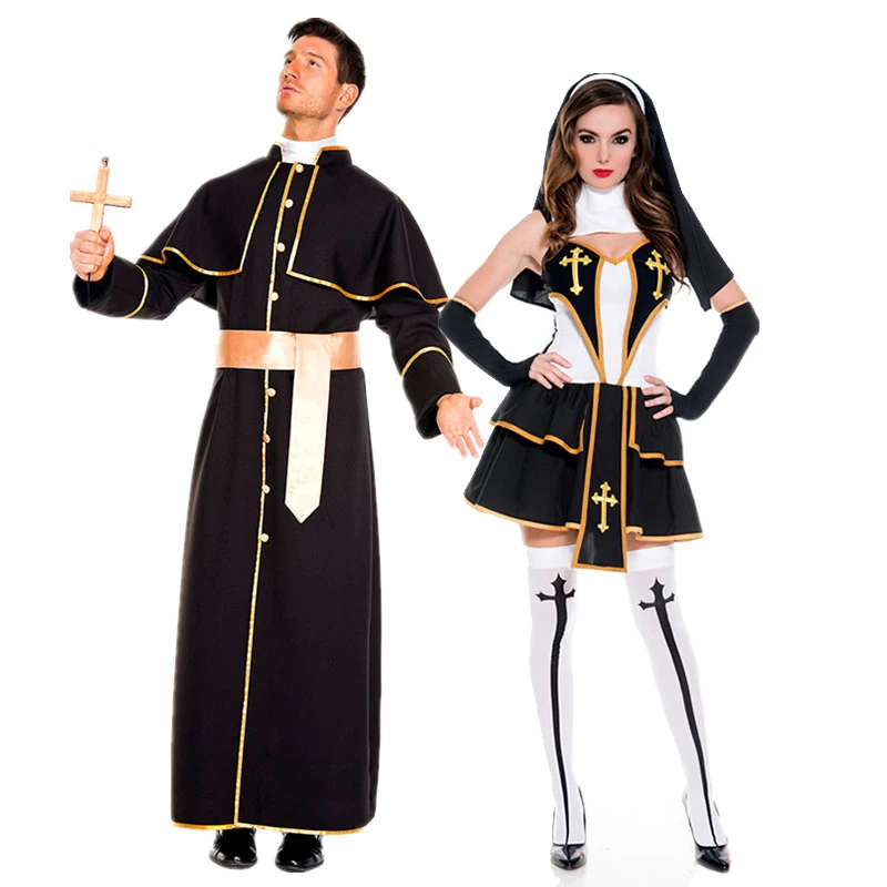 Coppie Multiple mezza età sacerdote suora abitudine Costume chiesa