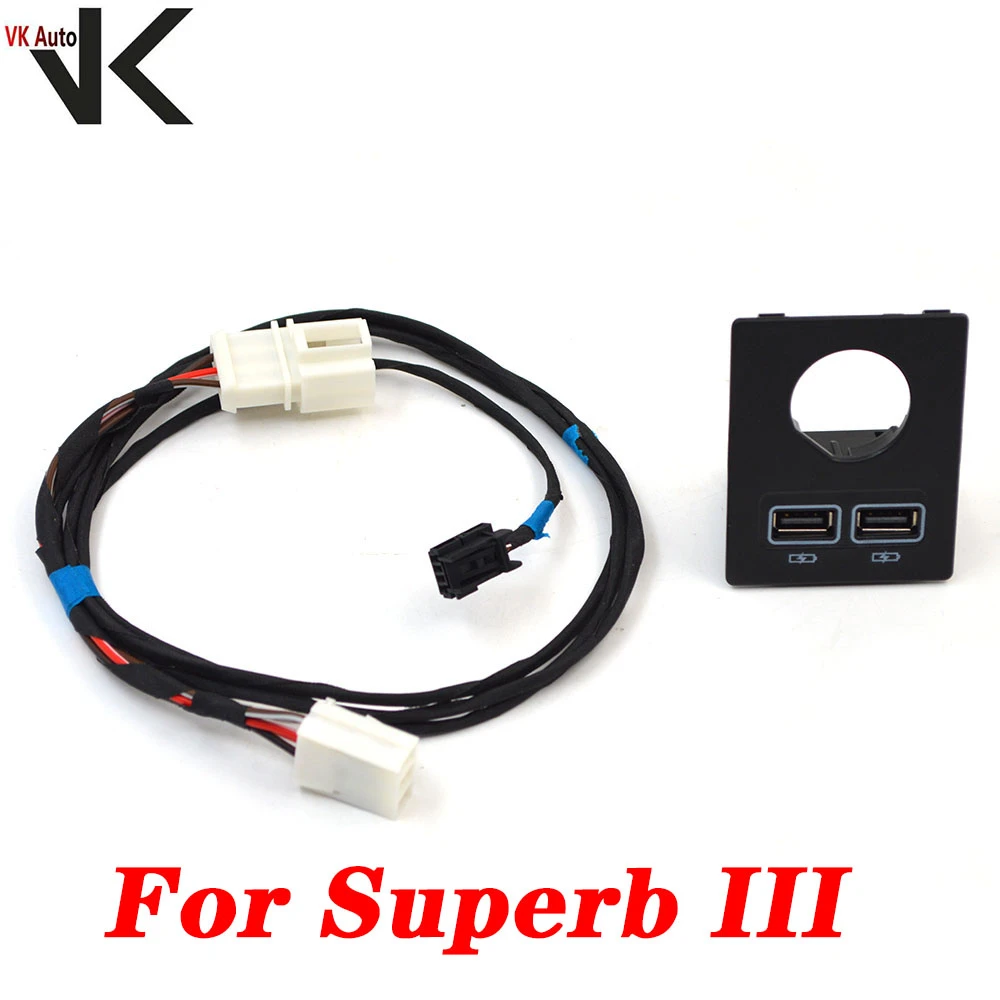 Cenicero cargador USB encendedor de cigarros Adaptador USB Con cableado  para Superb III|Relés e interruptores de coche| - AliExpress