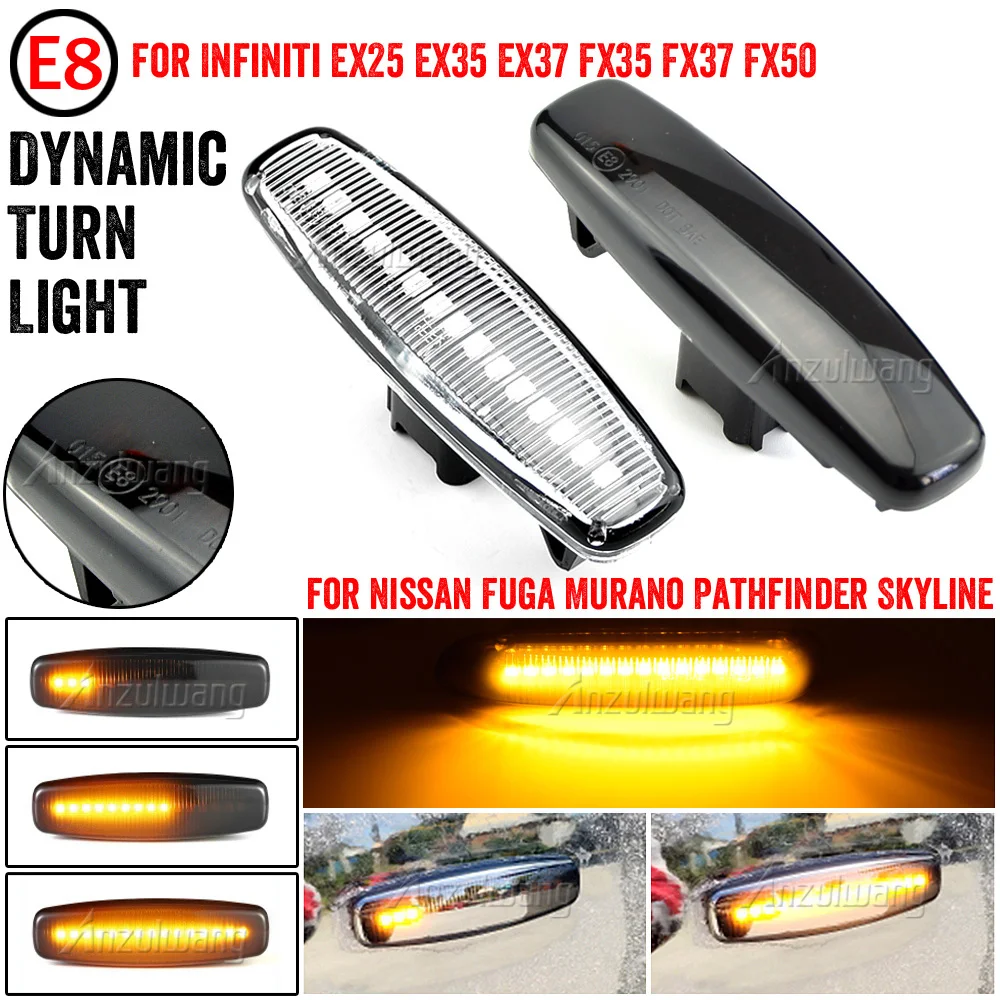 

Dynamic Fender Turn Signal Led Side Marker For for Nissan Fuga Y50 Murano Z51 Pathfinder R52 Skyline V36