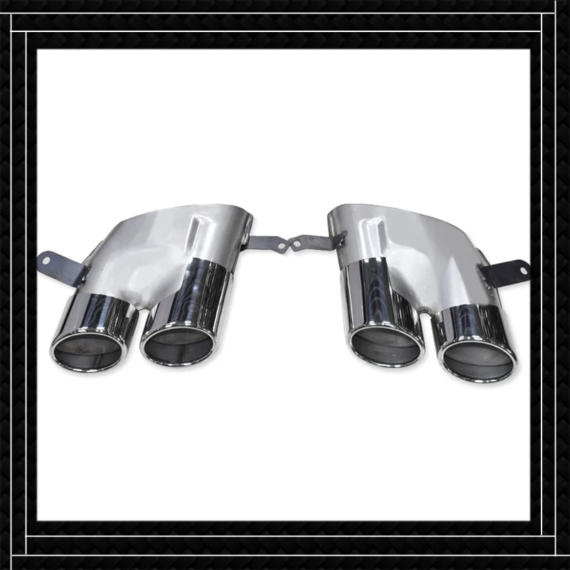 

1 Pair Stainless Steel Muffler Tip For AUD-I A6 A7 Update S6 S7 2016-2018 Silver Car Rear Diffuser Exhaust Pipe Nozzles Tailpipe
