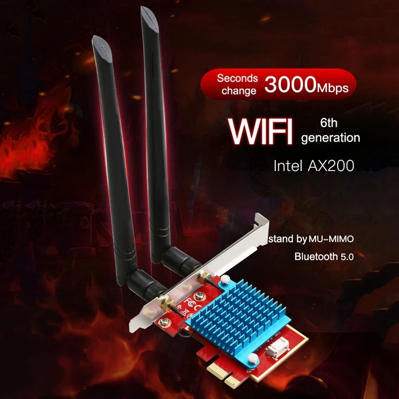 PCI Express WiFi карта гигабит для AX200 двухдиапазонный 2 4G/5Ghz Bluetooth 5 0 беспроводной