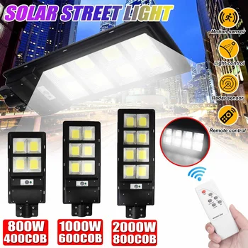 

400/600/800 COB Solar Light Led Solar Power Street light Waterproof Garden light Outdoor Floodlight Pathway Wall Timing Lamp
