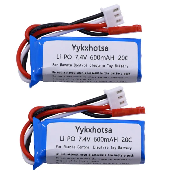 2B 7,4 V 600mAh 20C Lipo батарея с USB зарядным устройством для WLtoys K969 K979 K989 K999 P929 P939 RC автомобильные запчасти 2s 7,4 v батарея 601844 - Цвет: 2B