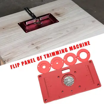 

Multifunctional Aluminum Router Table Plate w/ 4 Router Routers Insert Rings Benches Z6B7 Trimmers Screws For Woodworking S7U4