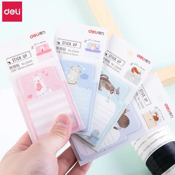 

Deli Kawaii Memo Pad Sticky Notes 20packs Cute Animal Cat Memo Pads Paper Flag Office Decoration Memo Me To Do List School Thing