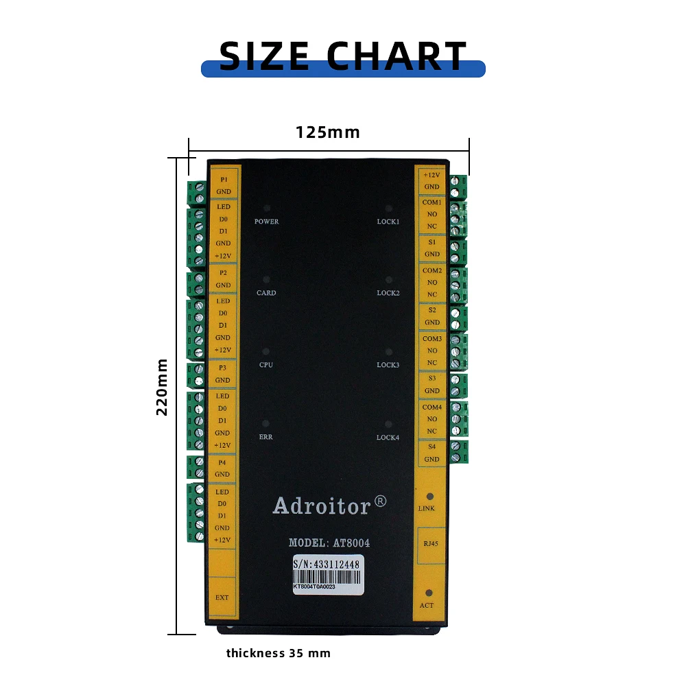 Network TCP/IP Wiegand Access Control Board Panel with Software