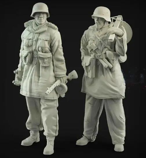 

New 1/35 Resin Figure German Gunner Soldier 2pcs/set Model Kits