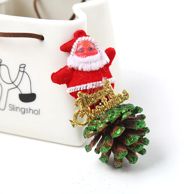 Novelty Christmas Tree Santa Claus Pine Cone Hanging Decoration Decor Supplies