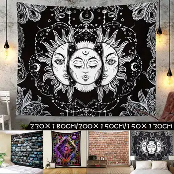 

Moon Mandala Tapestry Wall Hanging Psychedelic Tapestry Blanket Wall Carpets for Living Room Bedroom Home Decor
