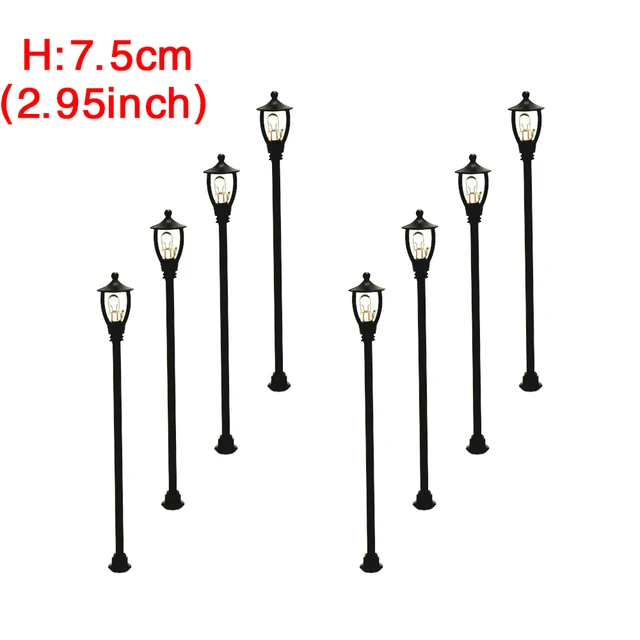 10PCS Railway Singal Lamp Model Light DIY Miniature Lamppost Plastic Train Layout for Diorama 2