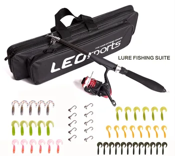 

Fishing Rod Full Kits 1.3/1.6M Portable Telescopic Fishing Rod and Spinning Reel Fishing Baits Hooks Line Travel Fishing Pole