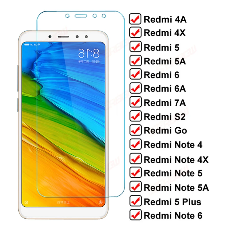 9D Full Screen Protective Glass On Redmi Note 4 4X 5 5A 6 Pro Glass For Xiaomi Redmi 4X 4A 5A 5 Plus 6 6A S2 Go 7A Tempered Film phone protector