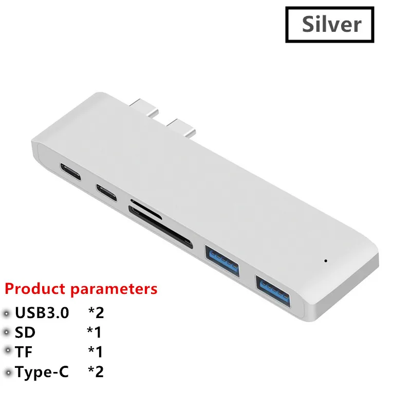 Type C-HDMI USB 3,0 type-C PD зарядный адаптер конвертер USB-C док-станция концентратор для MacBook xiaomi samsung Galaxy S8 9plus - Цвет: Silver