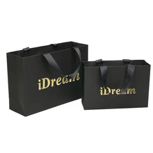 Черные Модные Изготовленные На Заказ напечатанные бумажные мешки ювелирных изделий с ручкой ленты