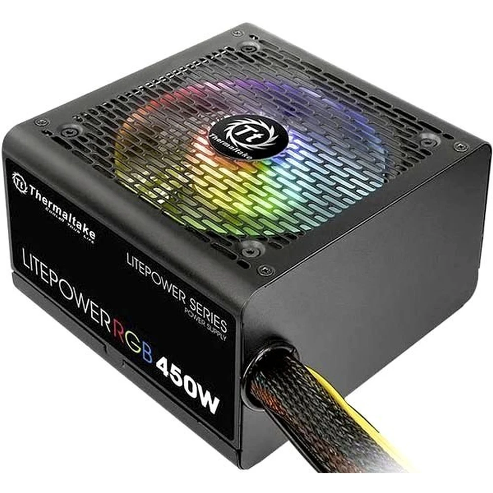 Блок питания Thermaltake ATX 450W Litepower RGB 450(24+4+4pin) APFC PPFC 120mm fan color LED 4xSATA