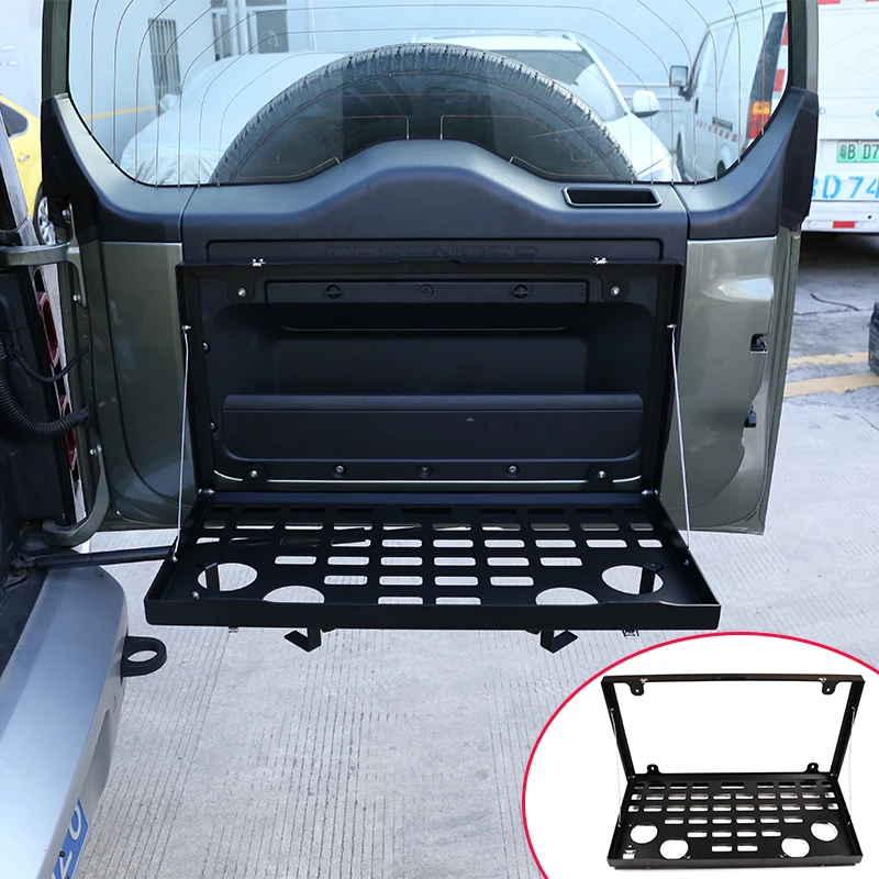 YUECHI Car Tailgate Table Storage Rack Metal Foldable Cargo Storage Rack for Land Rover Defender 2020-2021 car Parts 