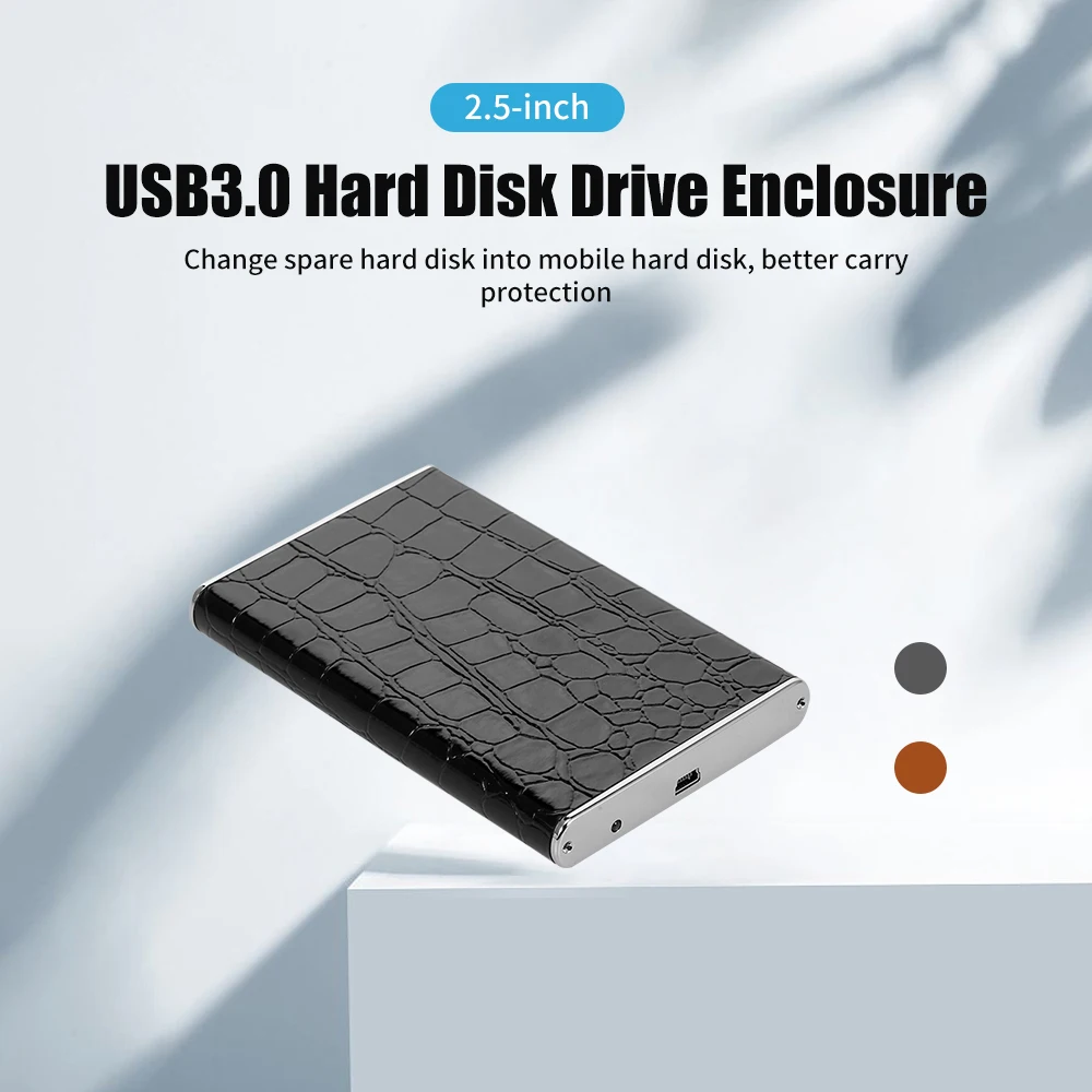 2," SATA HDD корпус USB3.0 высокоскоростная коробка для жесткого диска алюминиевый сплав HDD чехол коричневый