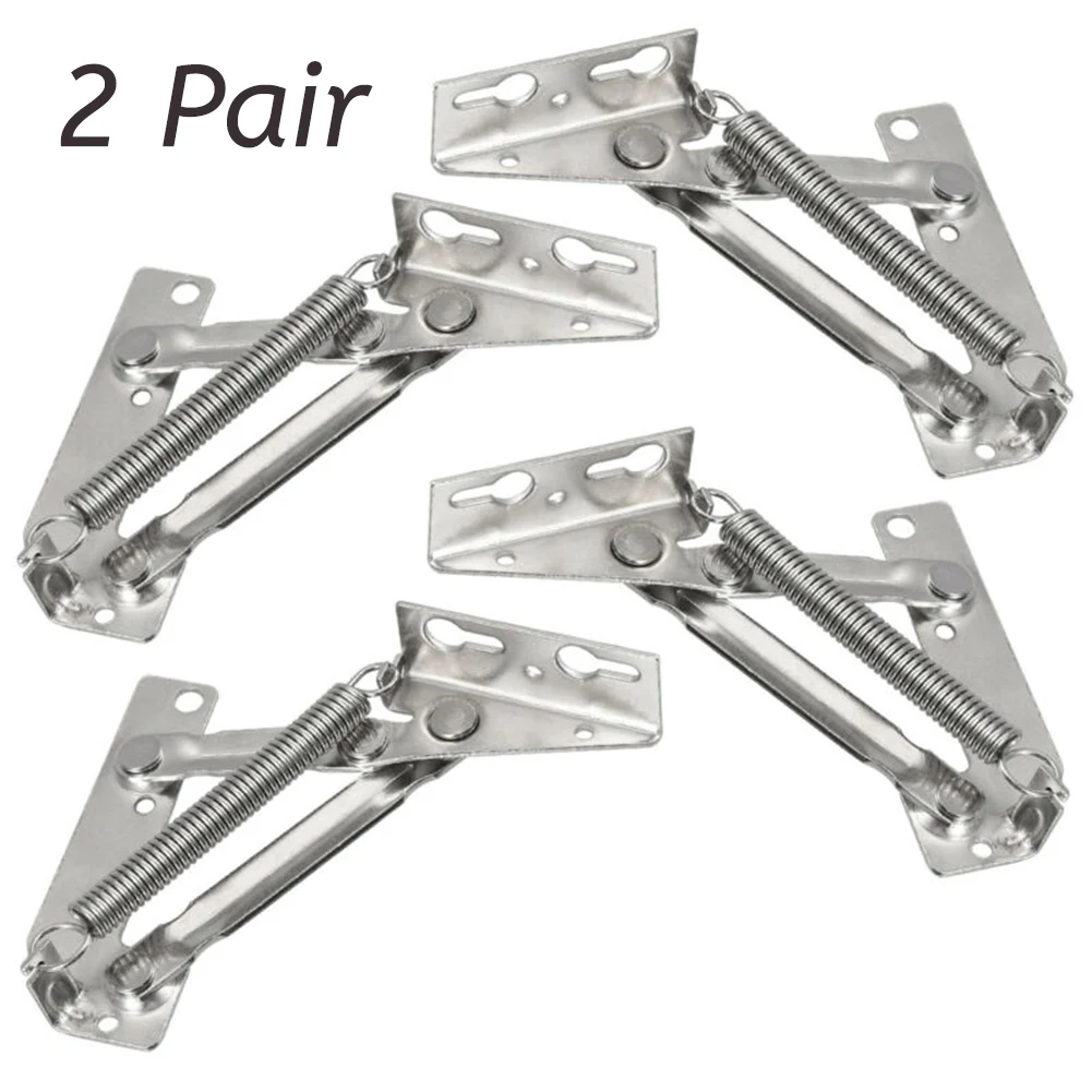 2 Pair Hinges Kitchen Cupboard Cabinet Lift Up Flap Top Door Hinge Heavy Duty | Дом и сад
