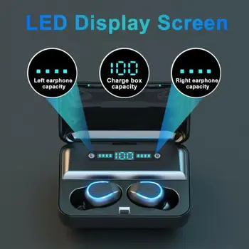 

BEESCLOVER Bluetooth 5.0 Wireless Earphones F9-5 TWS Earphones Ergonomic In-ear Earbuds with 3600mAh Charging Case r60