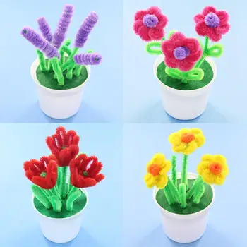 

DIY Artificial Lavender Tulip Sun Flower Pot Handmade Crafts Education Kids Toy