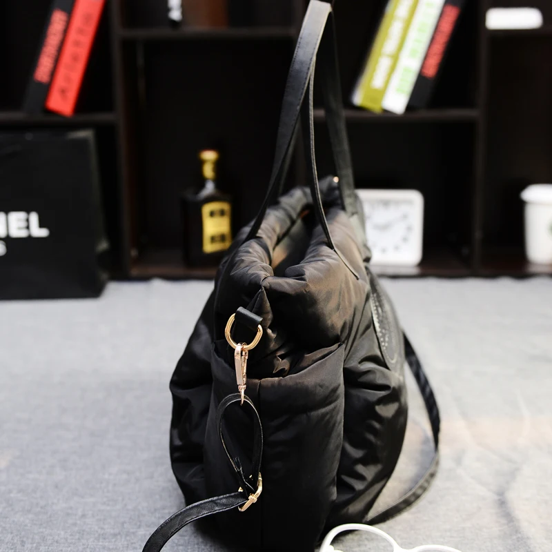 JCPAL New Winter Space Bale Handbag Woman Casual Space Cotton Totes Bag Down Feather Padded Lady Shoulder Crossbody Bag