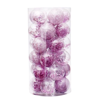

30pcs Home Party Decoration Polystyrene Christmas Ball Ornament Shopping Mall Clear Gift Stuffed DIY 6cm Tree Hanging Bauble
