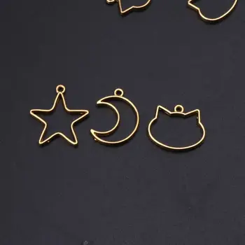 

90Pcs Cat Moon Star Resin Frame Open Bezels Setting Blank Pendant Jewelry Making N58F
