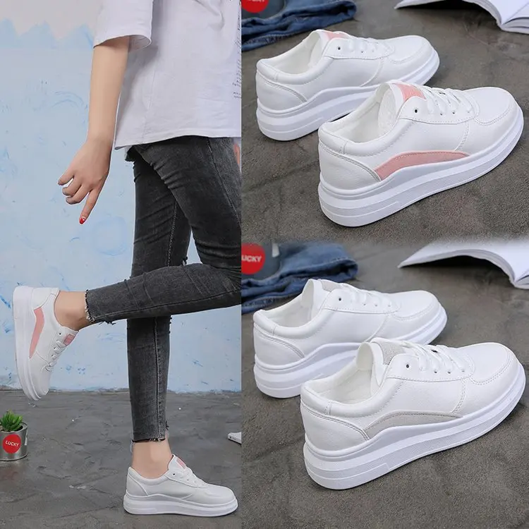 

Small White Shoes Women's Versatile Base 2018 New Style Korean-style Autumn Students Street Snap Thick Bottomed White Shoes Hong