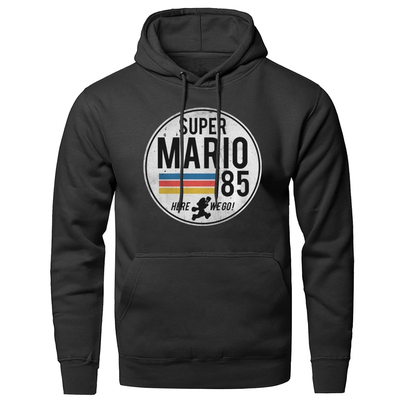 

Fashion men Super Mario 85 print tracksuits handsome fleece solid hooded Hoodie Sweatshirt spring autumn Clothes pullover coats