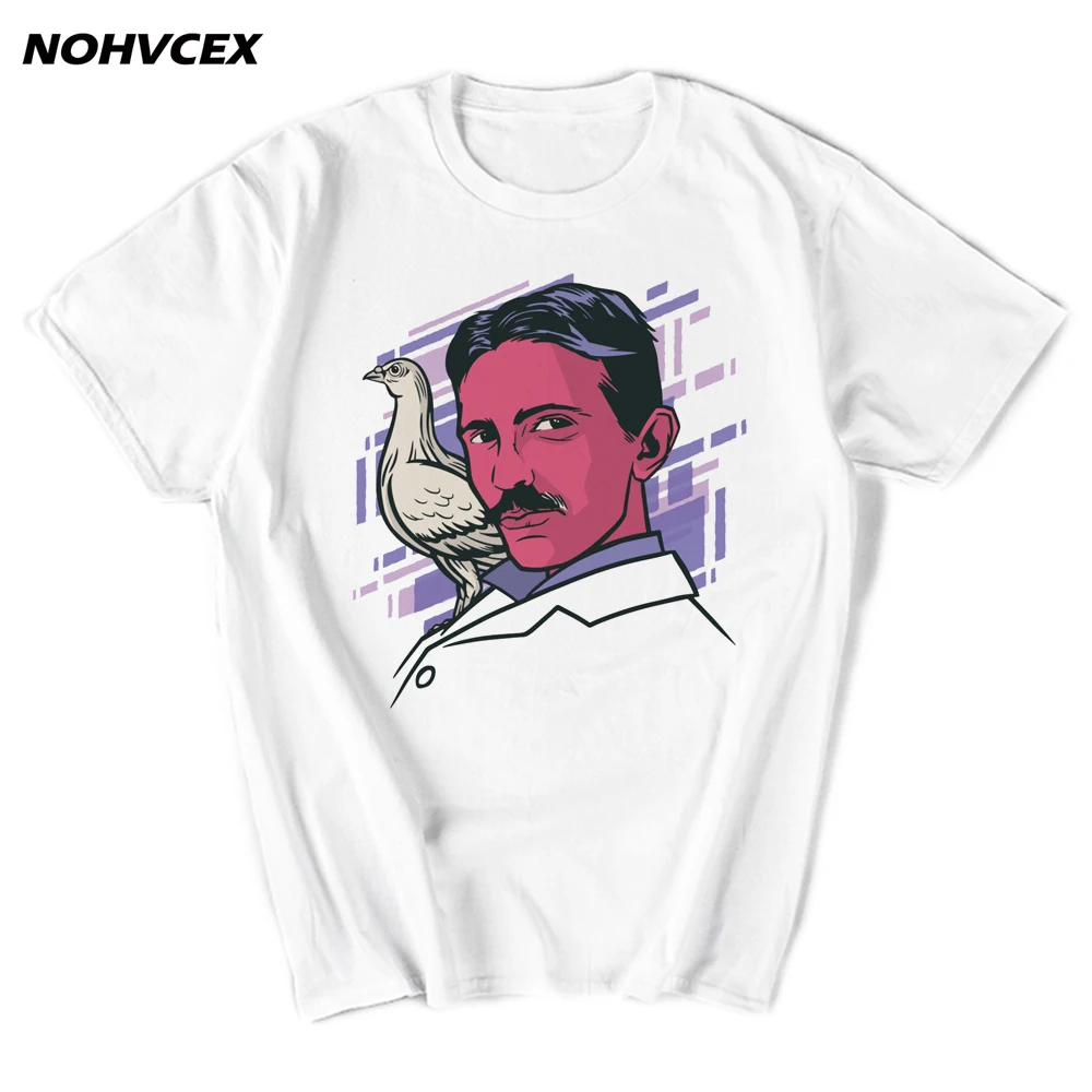 Novelty Men T Shirts Nikola Tesla Electricity Science Physicist Energy Inventor Geek Top Nerd Tee Shirt | Мужская одежда