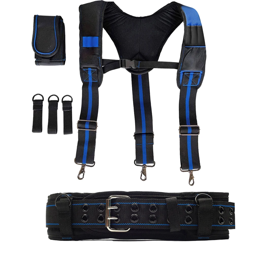 cheap tool chest Heavy Work Tool Belt Suspenders Nail Pocket Set Adjustable Lumbar Support Multi Function Tooling Braces for Carpenter Electricia tool box chest Tool Storage Items