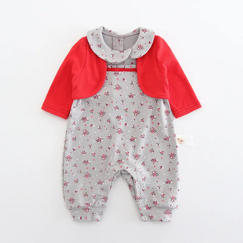 

Newborn Baby Onesie Girl Dress Long Sleeve Print Infantile Baby Peter Pan Dress Baby Girls Jumpsuit Climbing Clothes