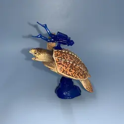 ПВХ фигурка Черепаха и дайвер модель игрушки